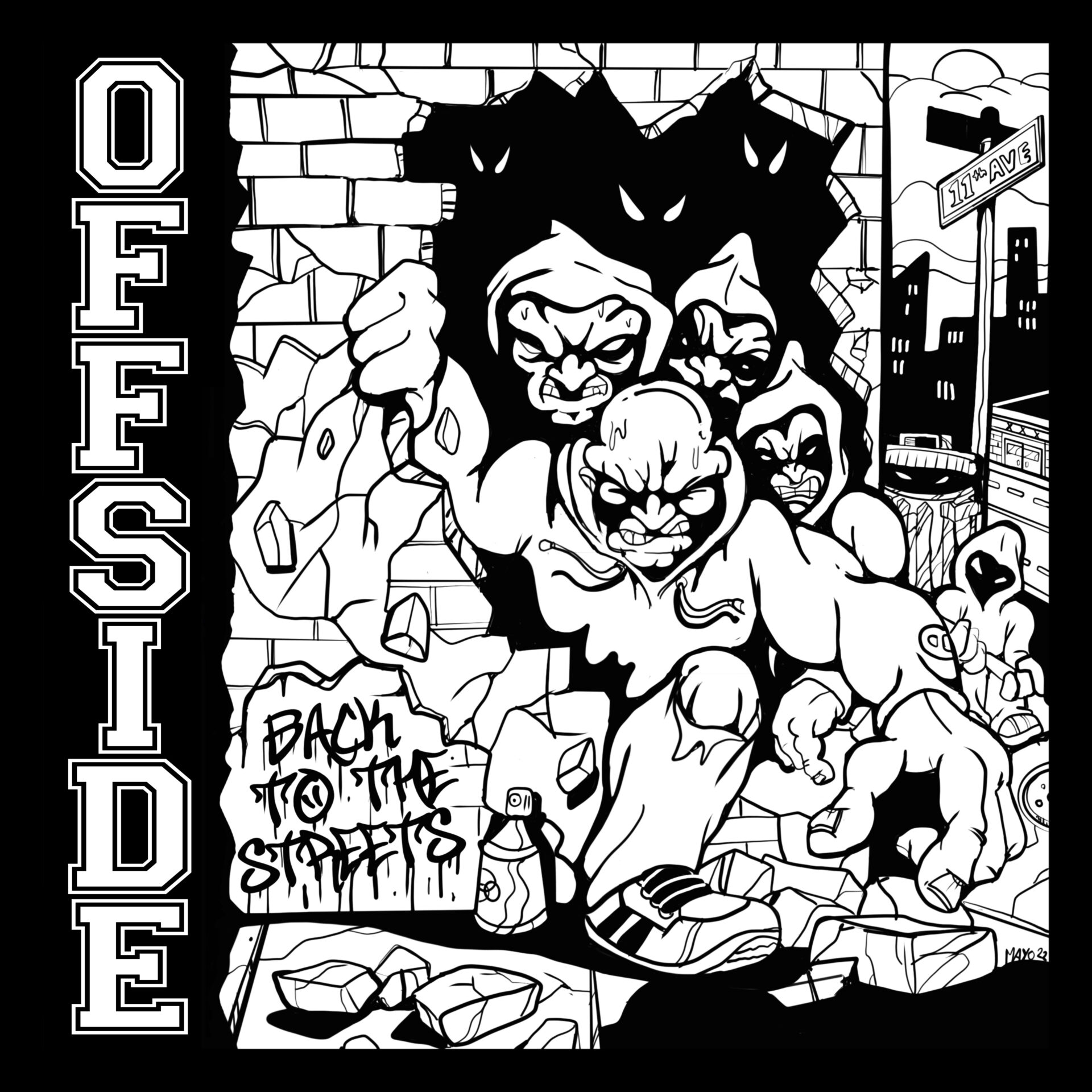 Pochette de Offside avec leur nouveau EP : Back to the Streets, disponible le 7 mars 2023